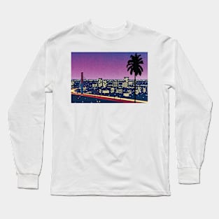 hiroshi nagai - hiroshi nagai Pixel Art City Retro Long Sleeve T-Shirt